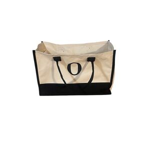 Chic Black and Cream Two-Tone Tote Bag